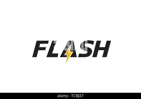Creative Letter Flash Text Symbol Logo Vector Design Illustration Stock Vector