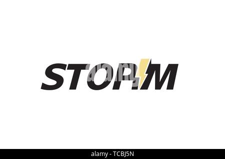Creative Letter Storm Bolt Text Symbol Logo Vector Design Illustration Stock Vector