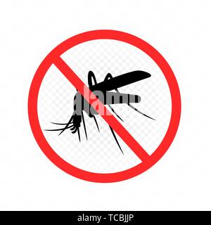 Mosquito repellent sign label on white transparent background Stock Vector