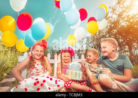 Baby Birthday in the garden Stock Photo