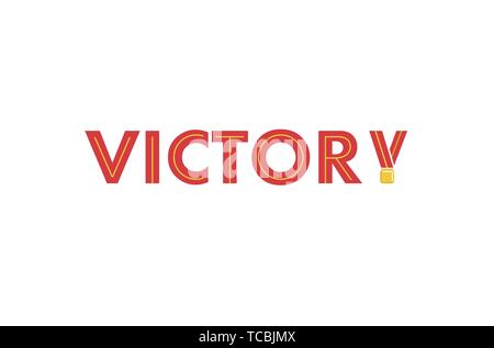 Creative Letter Victory Logo Design Illustration Stock Vector