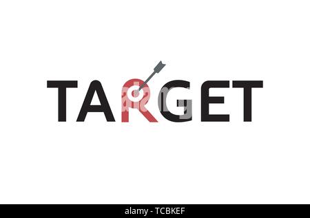 Target Arrow Symbol Text Letter Logo Vector Design Illustration Stock Vector
