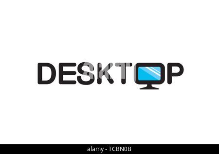 Desktop Typography Design Logo Vector Symbol Design Illustration Stock Vector