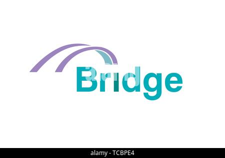 Bridge Typography Letter Symbol Logo Design Illustration Stock Vector