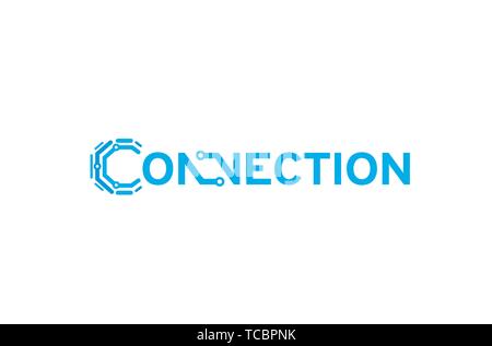 Connection Typography Logo Symbol Design Vector Illustration Stock Vector