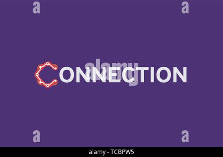 Connection Typography Text Design Symbol Design Logo Vector Illustration Stock Vector