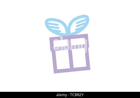 Delivery Gift Box with wings vector logo design illustration Stock Vector
