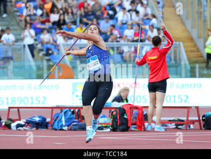 ROME, ITALY - JUN 06: Eda Tugsuz of Turkey competes in the Javelin Throw during the IAAF Diamond League 2019 Golden Gala Pietro Mennea in Rome (Credit: Mickael Chavet/Zuma/Alamy Live News) Stock Photo