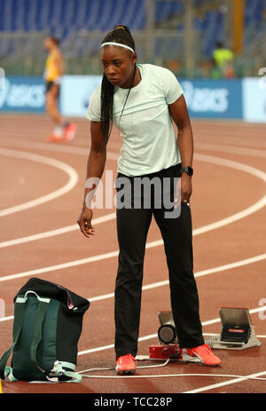 ROME, ITALY - JUN 06: Shericka Jackson of Jamaica competes in the Women 400m event during the IAAF Diamond League 2019 Golden Gala Pietro Mennea in Rome (Credit: Mickael Chavet/Zuma/Alamy Live News) Stock Photo