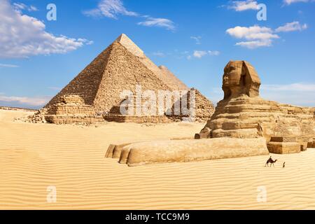 The Pyramids of Giza and the Sphinx, Egypt.