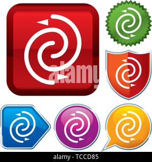 Vector illustration. Set shiny icon series on buttons. Decision. Stock Vector