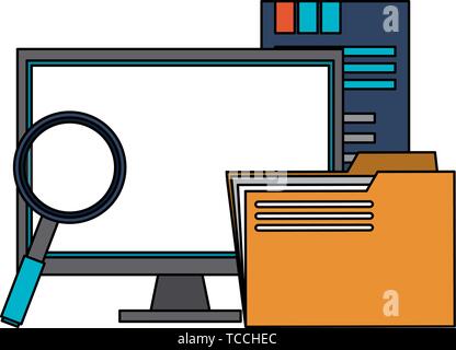 Servers and database technology symbols Stock Vector