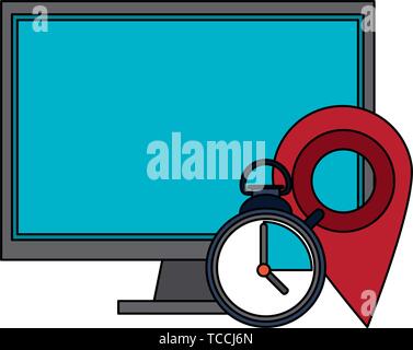 Servers and database technology symbols Stock Vector