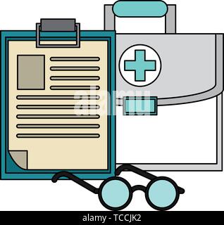 Medical healthcare supplies cartoons isolated Stock Vector