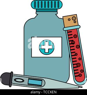 Medical healthcare supplies cartoons isolated Stock Vector