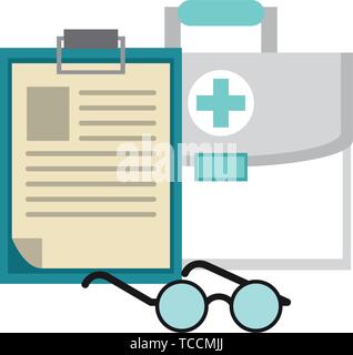 Medical healthcare supplies cartoons isolated Stock Vector