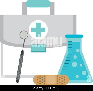 Medical healthcare supplies cartoons isolated Stock Vector