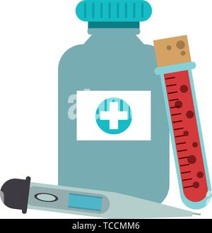 Medical healthcare supplies cartoons isolated Stock Vector