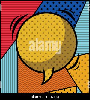pop art speech bubble advert banner, halftone style linear design white ...