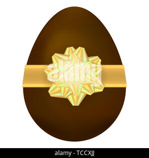 Sweet Chocolate Egg Isolated. Stock Vector