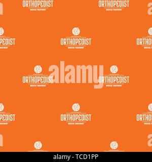 Medical treatment pattern vector orange Stock Vector