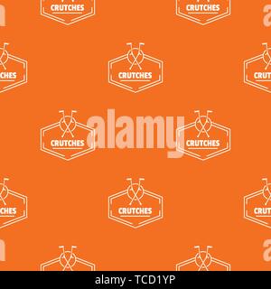 Crutches pattern vector orange Stock Vector