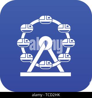 Giant ferris wheel icon digital blue Stock Vector