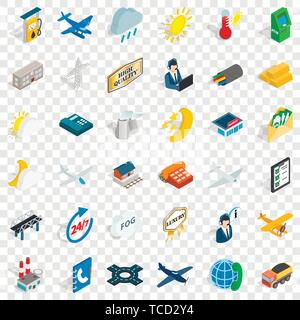 Crossroad icons set, isometric style Stock Vector