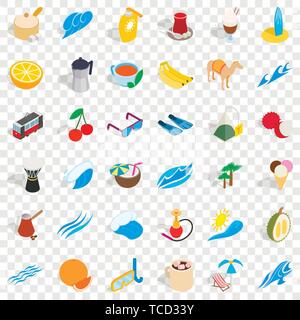 Ankara icons set, isometric style Stock Vector