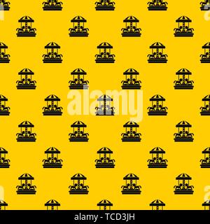 Carousel with horses pattern vector Stock Vector