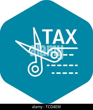 Tax scissors icon, outline style Stock Vector