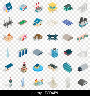 Assembly icons set, isometric style Stock Vector