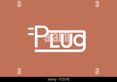 Power Letter Symbol Typography Logo Design Illustration Stock Vector