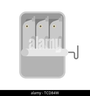 Canned fish isolated. preserve piscine tinned goods. Vector illustration Stock Vector