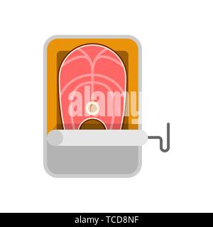 Canned fish isolated. preserve piscine tinned goods. Vector illustration Stock Vector