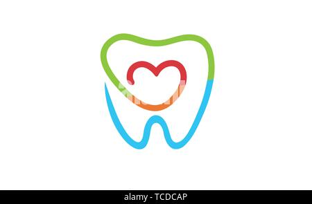 Creative Teeth Heart Inside Vector Logo Design Symbol Icon Stock Vector