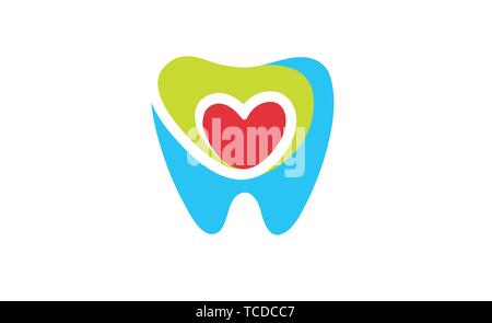 Creative Teeth Heart Inside Vector Logo Design Symbol Icon Stock Vector