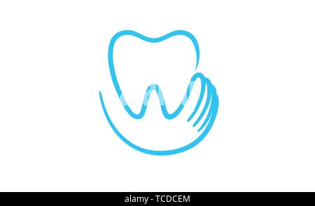 Creative Teeth Heart Inside Holding Vector Logo Design Symbol Icon Stock Vector