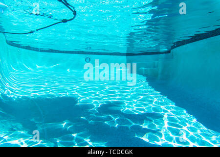underwater empty swimming pool Stock Photo