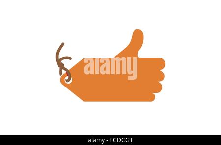Thumb up Sold Label Price Vector Logo Design Symbol Icon Stock Vector