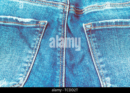 denim back pockets, jeans background Stock Photo