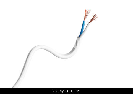 power cables electrical isolated on white Stock Photo