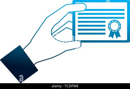 hand holds graduation school certificate Stock Vector Image & Art - Alamy