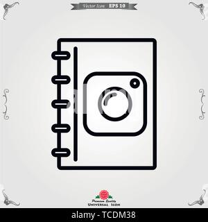Photo album vector icon on white background illustration Stock Vector