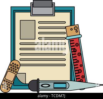 Medical healthcare supplies cartoons isolated Stock Vector