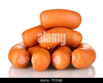 tasty sausages isolation on white Stock Photo
