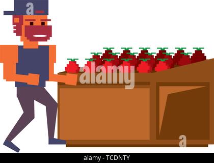 Retro videogame pixelated cartoons isolated Stock Vector
