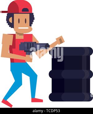 Retro videogame pixelated cartoons isolated Stock Vector