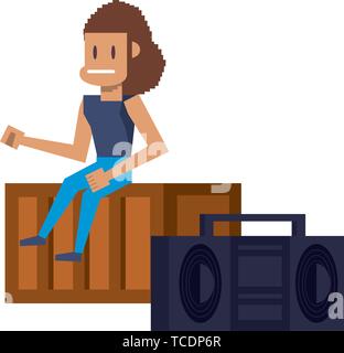 Retro videogame pixelated cartoons isolated Stock Vector