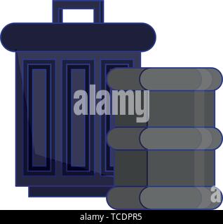 Retro videogame pixelated cartoons isolated blue lines Stock Vector